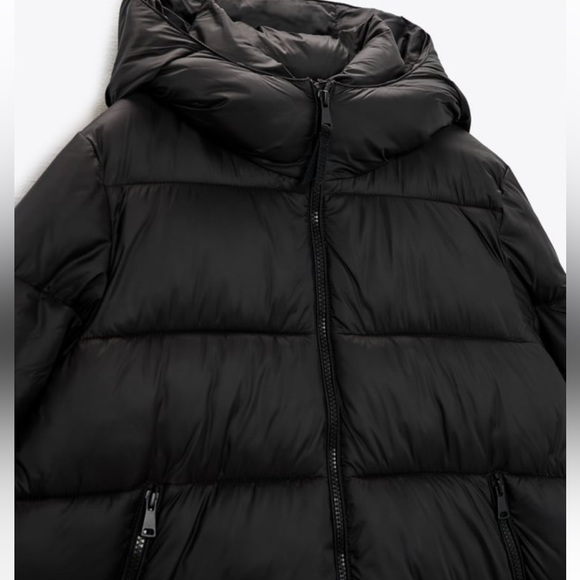 ZARA Hooded Puffer Jacket Color-Green Size-XL NWT - Picture 14 of 16
